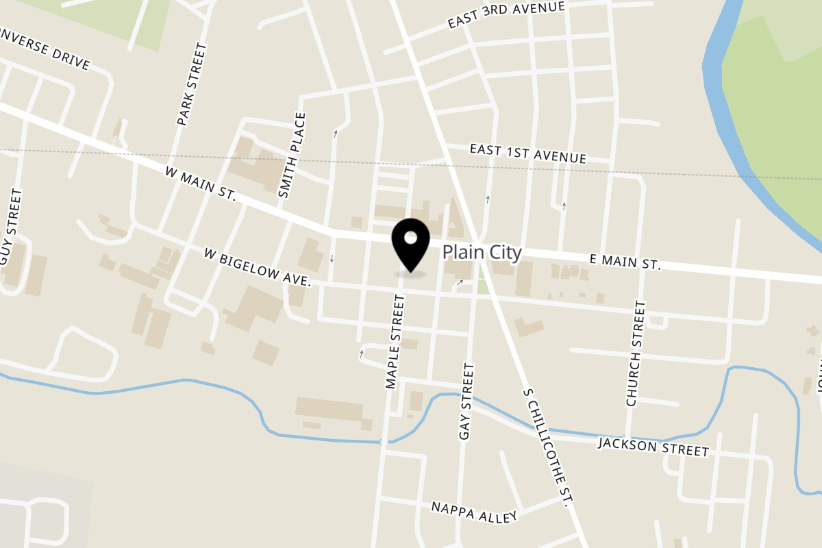 Map showing the location of Casa Jalisco Plain City on 155 West Main Street in Plain City